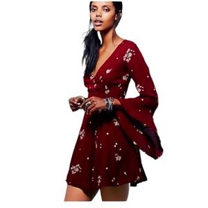 Free People Jasmine Embroidered Dress in Marsala
Size 2 Jasmine